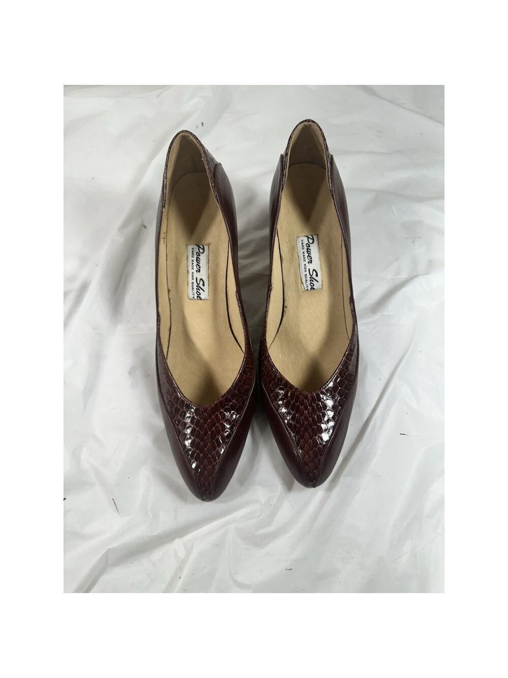 Vintage Power Shoe Company pump handmade embossed leather size 6.5